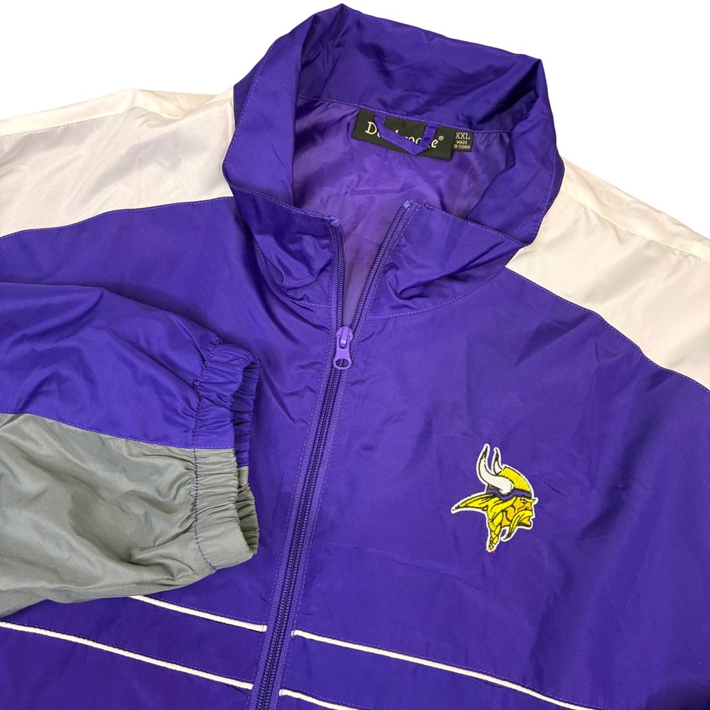 Dunbrooke Windbreaker Men XXL Purple Minnesota Vikings NFL Full Zip Jacket SI